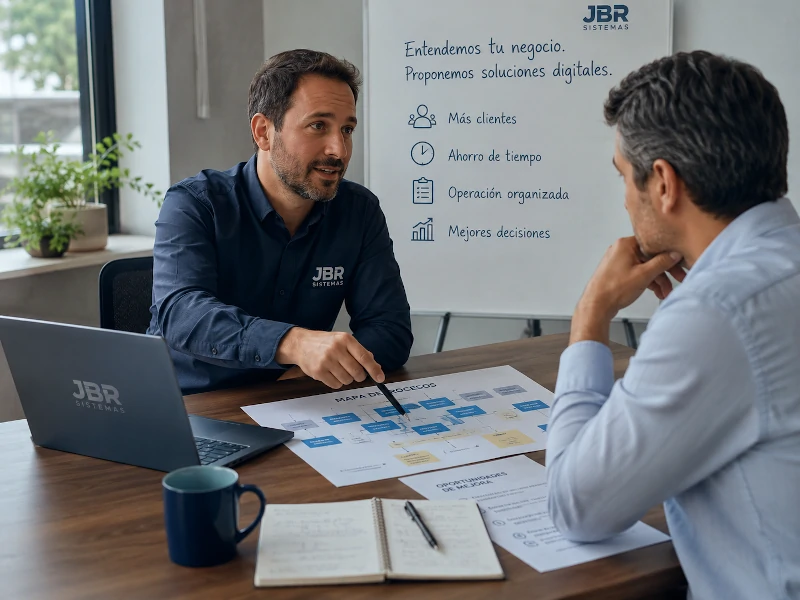 Sesión de diagnóstico tecnológico para entender procesos de negocio y proponer soluciones digitales